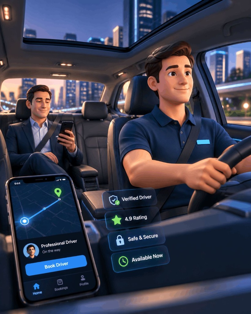 Professional Drive Ease Driver with passenger